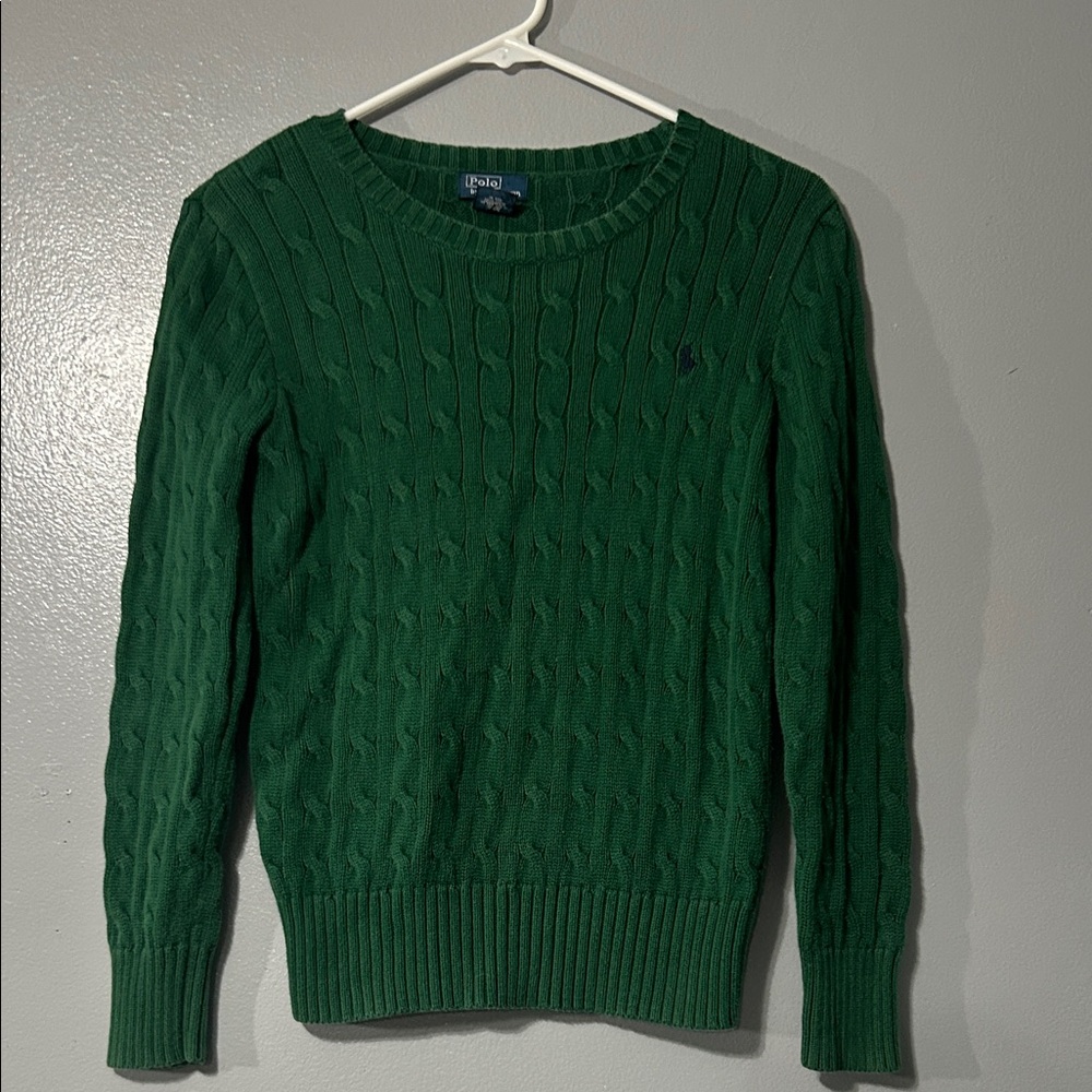 Polo Ralph Lauren cable knit green sweater